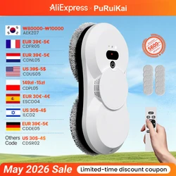 PuRuiKai robot aspirapolvere robot elettrico automatico per la pulizia delle finestre, con telecomando, spray automatico bidirezionale