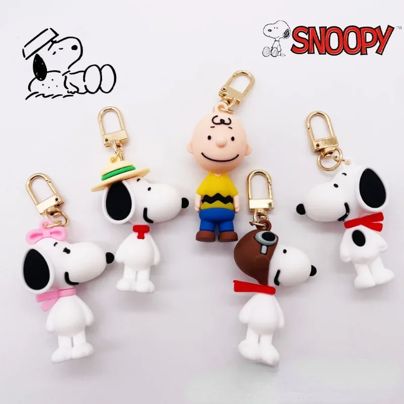 Snoopy Keychain Cute Doll Silicone Key Chain Car Couple Key Charm Schoolbag Charm Creative Trendy Fashion Accessories Gift