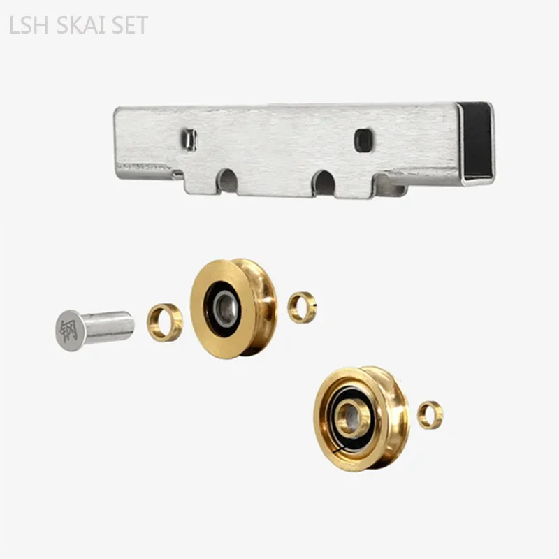 2pcs/10-12mm Frameless Glass Door Pulley Bathroom Sliding Door Roller Indoor Window Stainless Steel Double Wheel Hardware