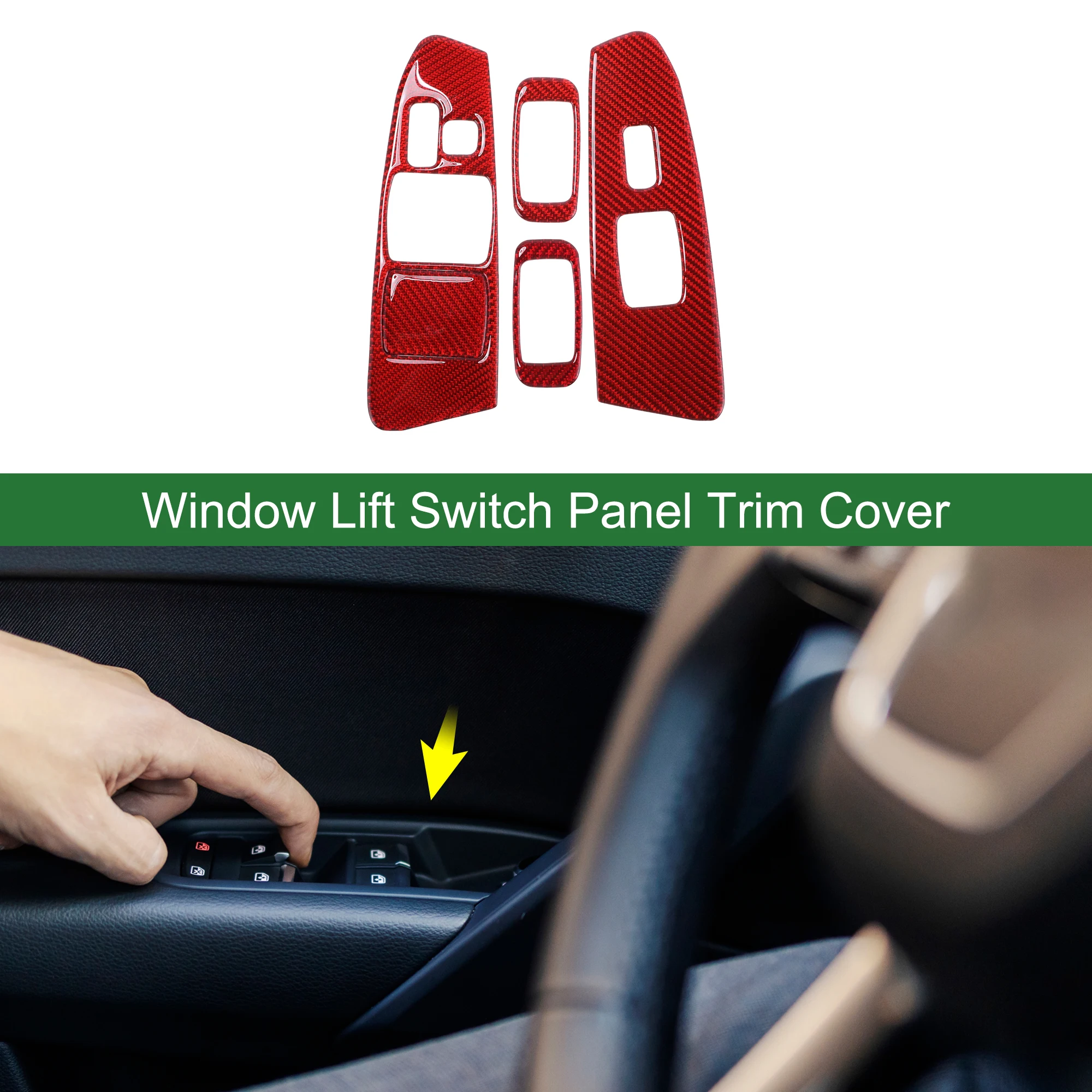 

UXCELL 1 Set Window Lift Switch Panel Trim Cover for Toyota Tacoma 2005-2011 Red