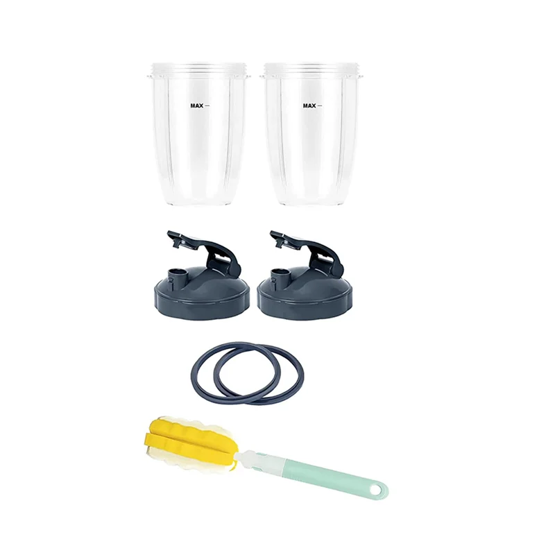 Ersatz-18-Unzen-Becher für Mixer mit Flip Top To Go-Deckel, Gummidichtungen, für NutriBullet 600 W und 900 W Mixer-Zubehör.