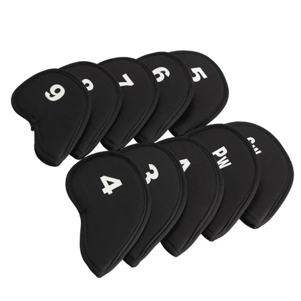 10pcs/set Golf Iron Headcover Iron Golf Club Protective Black/Red/Blue Golfs Club Iron Head Protector Golfs Accessories