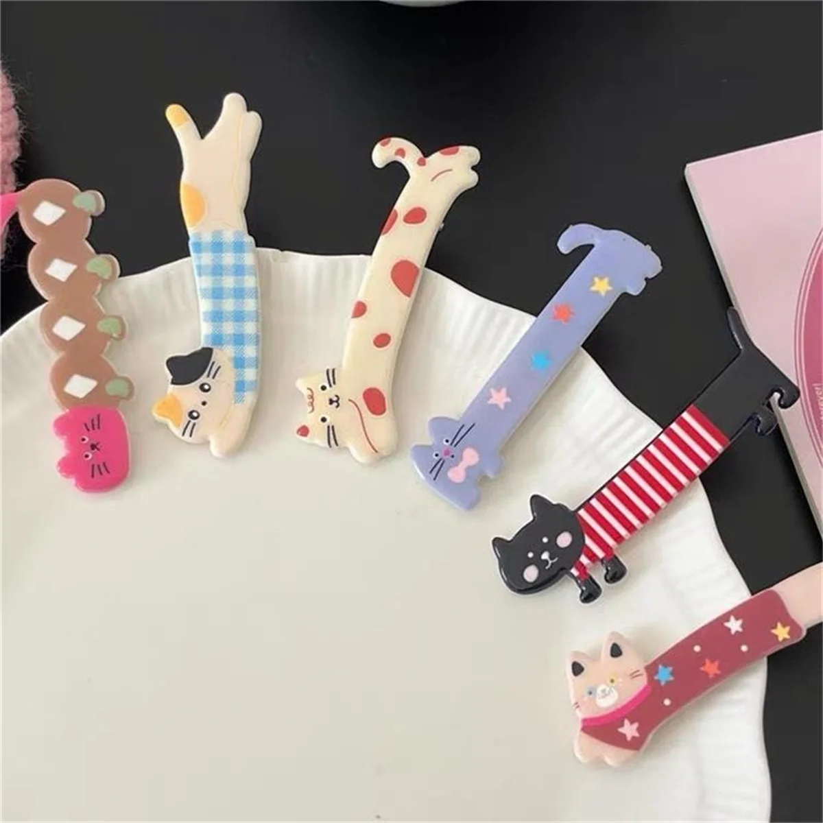 3pcs/set Puppy Cat Barrettes Acrylic Cute Animals Geometric Hair Clips Hairpin Side Pins Women Hair Accessories