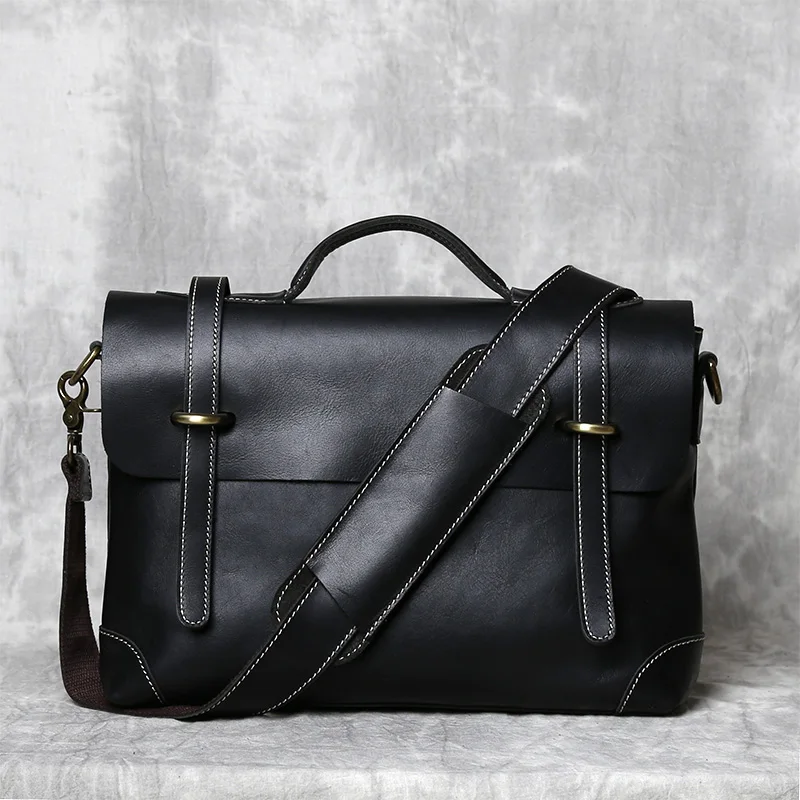 Retro Leder herren Handtasche Top Schicht Rindsleder Aktentasche Crazy Horse Leder Messenger Schulter Große Kapazität Computer Tasche NZPJ – Detail 24