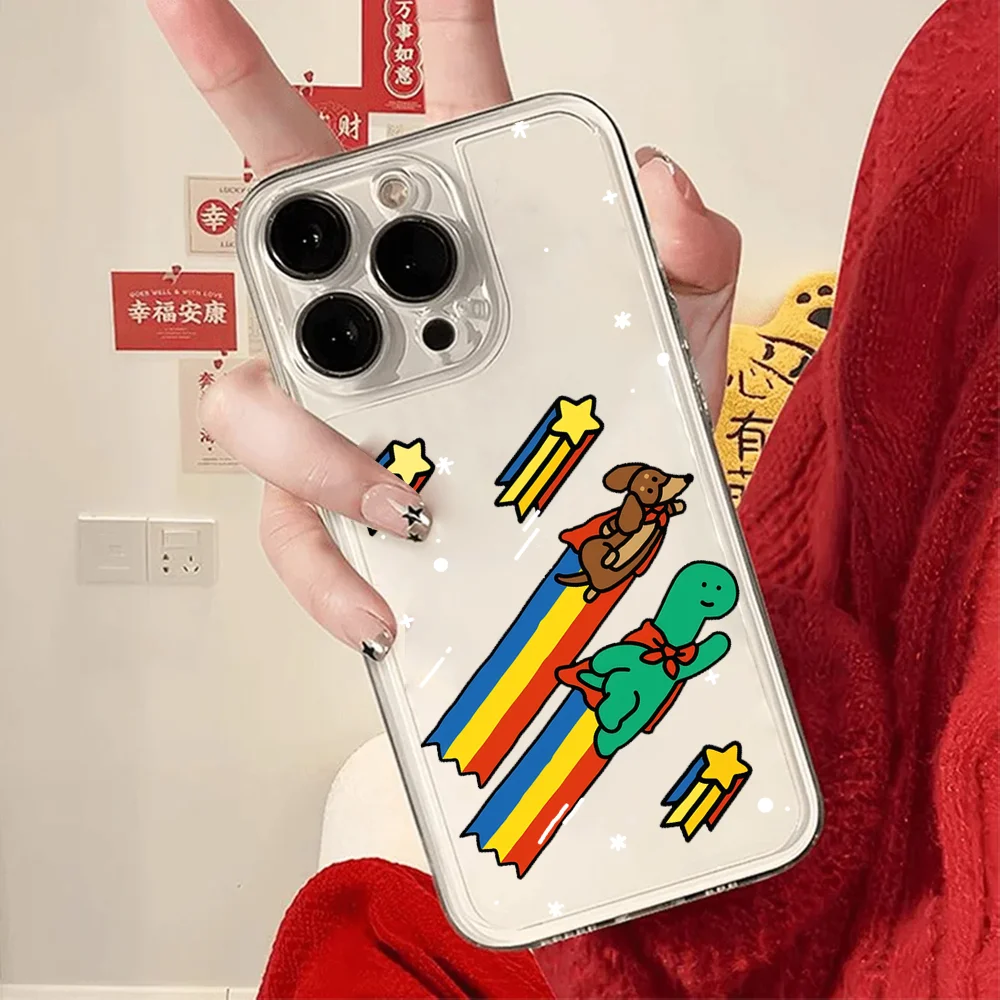 Dessin animé mignon Joguman coque de téléphone FUNDA pour iPhone 12 11 13 14 15 16 17MINI Max Pro Plus antichoc doux clair couverture arrière