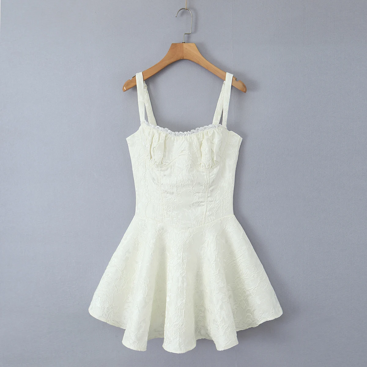 Birthday dresses luxury Summer clothes 2024 mini white lace dress evening party dresses jacquard ruffle embroidery dress elegant