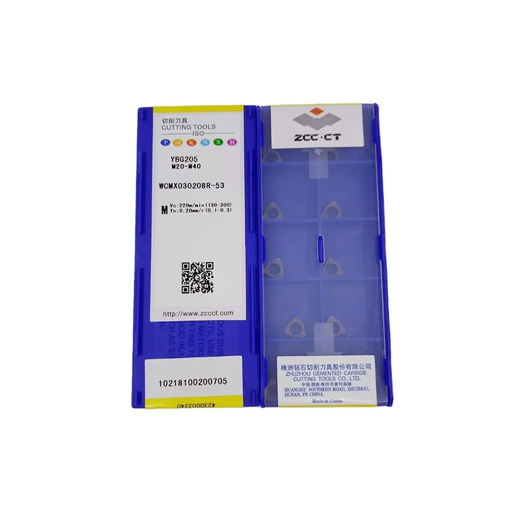 WCMX030208 WCMX040208 WCMX050308 WCMX06T308 WCMX080412R-53 YBG205 Inserti in metallo duro Lavorazione dell'acciaio inossidabile Taglio del tornio CNC