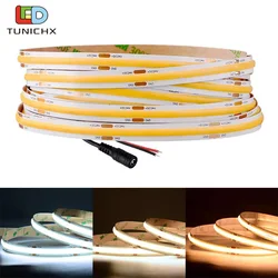 5 m/lote COB tira de luz LED 320 480 LEDs/m 16,4 pies cinta Flexible de alta densidad RA90 3000K 4000K 6500K luces Led DC12V 24V