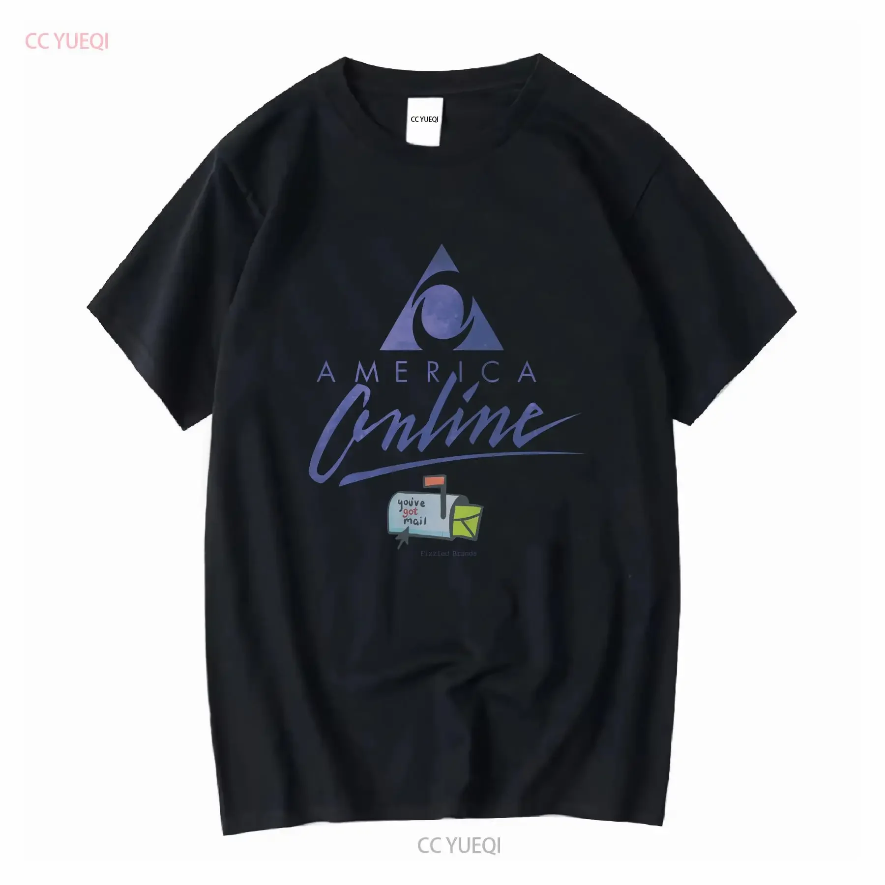 AOL sitio web en línea de América Tienes correo camiseta nostálgica vintage lavado ropa de calle elegante versátil homme Unisex Casual