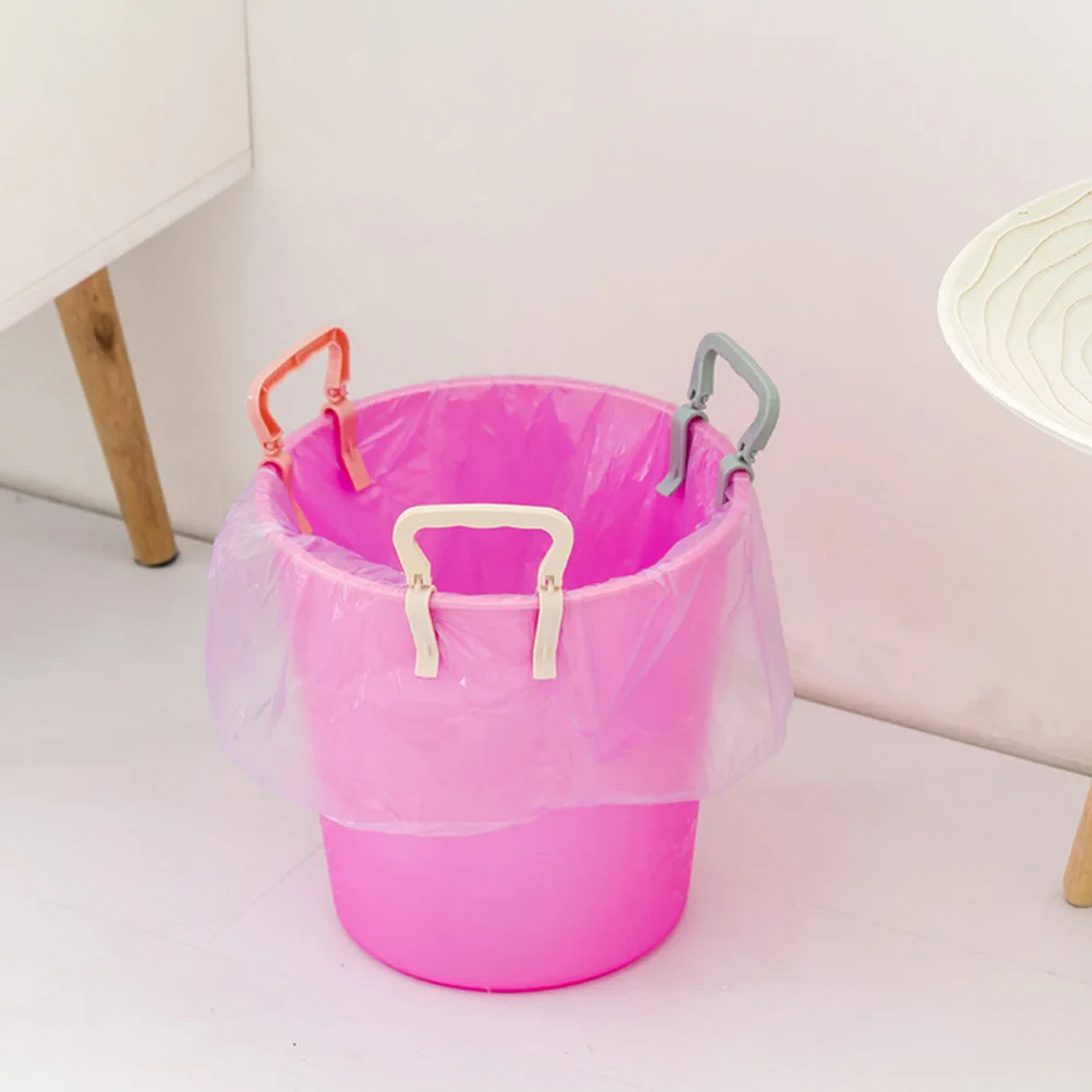 

6pcs Trash Bag Clips PP Material Sturdy Fixation Prevent Slipping Easy Use Lift Move Garbage Can Washable Home Supplies