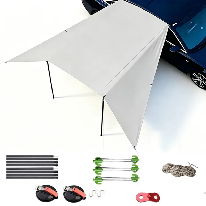 

Free Shipping Bat Shape Portable Tarp Canopy-4.5x3m Car Side Awning Full Blackout Sunshade Waterproof Car Tourist Awning Tarp