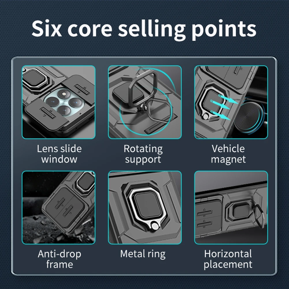 حافظة لهاتف Xiaomi Redmi Note 15 Pro + 5G حافظة حماية للكاميرا حافظة لهاتف Redmy Note 15 Pro Plus غطاء حلقة حامل مغناطيسي #4