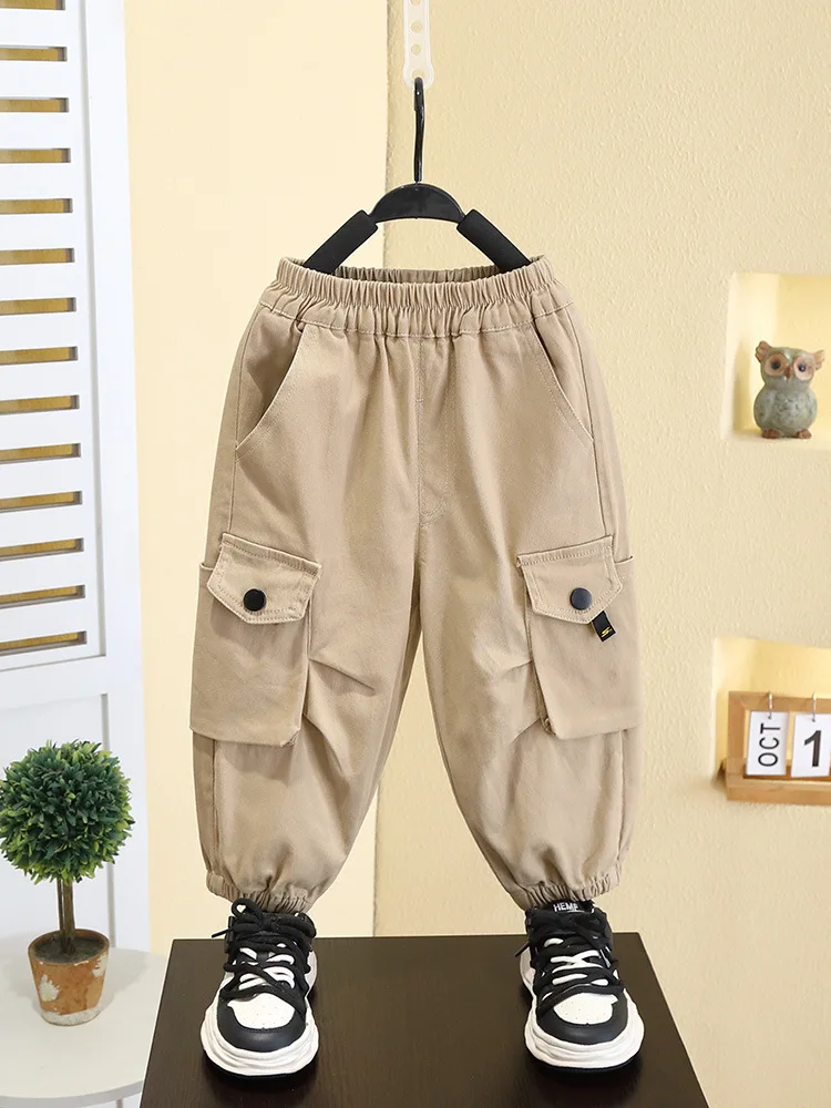 

Брюки для мальчиков, весенне-осенние детские брюки, хлопковая детская одежда, штаны-карго для маленьких мальчиков от 2 до 10 лет