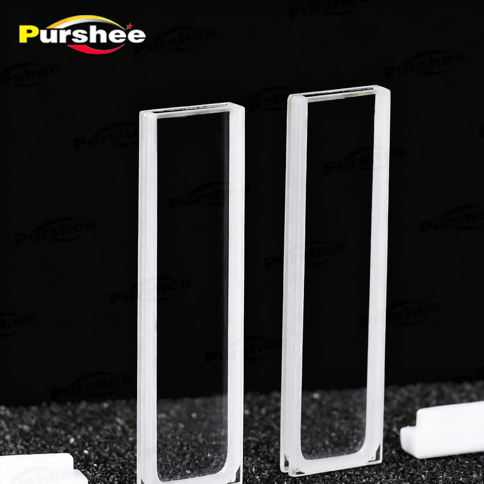 2 Stück 1 mm Quarz-Standardküvette, 2 klare optische Seiten, 350 µl, UV-transparente Spektralphotometer-Probenzelle, hohe Lichtdurchlässigkeit. – Detail 4