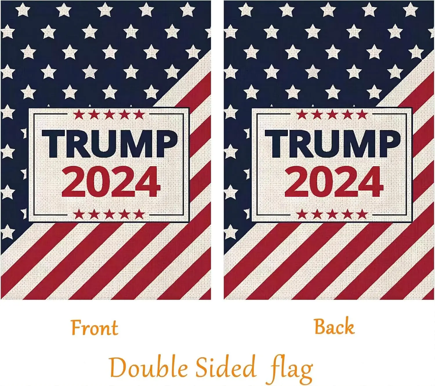 WENWELL Large Donald Trump 2024 House Garden Flags 28 x 40 Inch,Make America Great Again Burlap Yard Sign Decorations,Trump is o