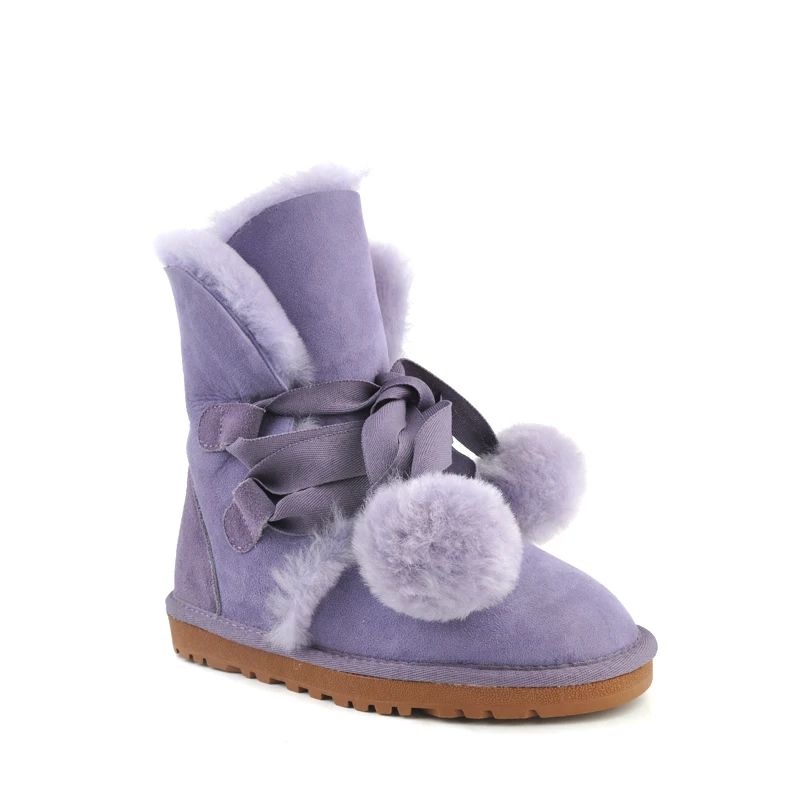 

High Quality Australia Women's Natural Fur Snow Boots Genuine Sheepskin Leather Botas Mujer Winter Women Shoes Large Size 34-44