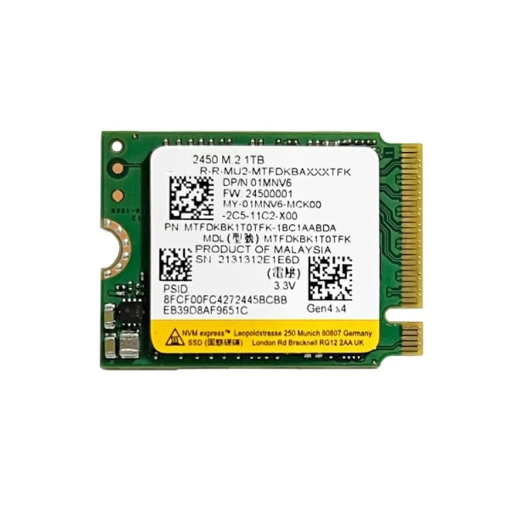

Новый игровой SSD MC 2450 M.2 1 ТБ NVME PCIE4.0 с низким энергопотреблением 176 уровней TLC NAND 2230 Твердотельный накопитель для Mcron