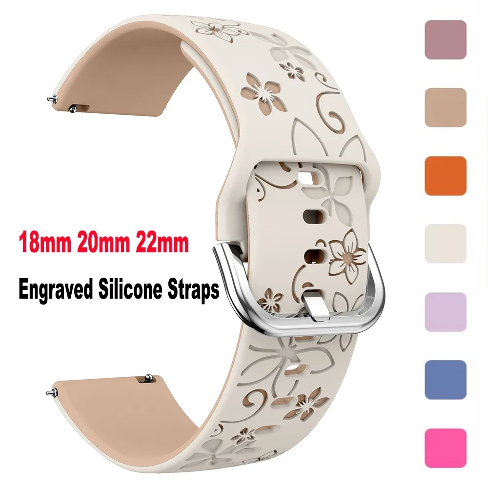 18mm 20mm 22mm Armband für Samsung Galaxy Watch 7 6 5 4 5Pro Classic Silikonband für Huawei Watch GT6 Pro 46mm GT4/3Pro Armband