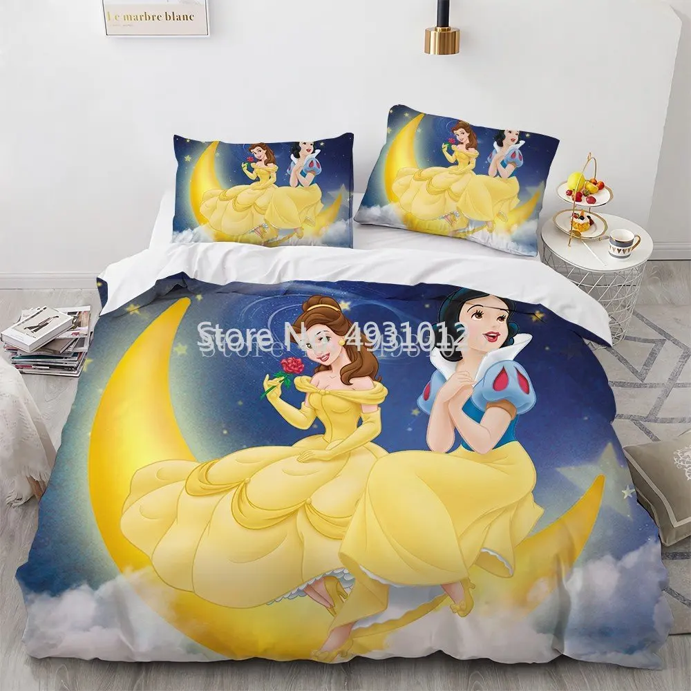 

Disney Sofia Aurora Belle Princess Pattern 3D Bedding Set Snow White Duvet Cover Pillowcase for Baby Boys Girls Kid Adult