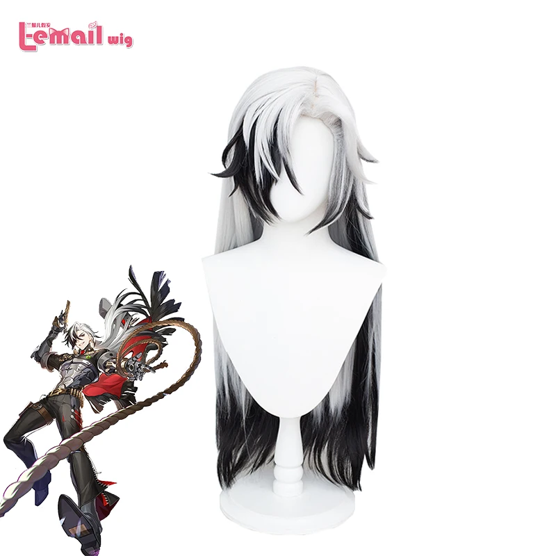 

L-email wig Synthetic Hair Game Honkai Star Rail Boothil Cosplay Wig 85cm Black White Color Cosplay Wigs Heat Resistant Wig