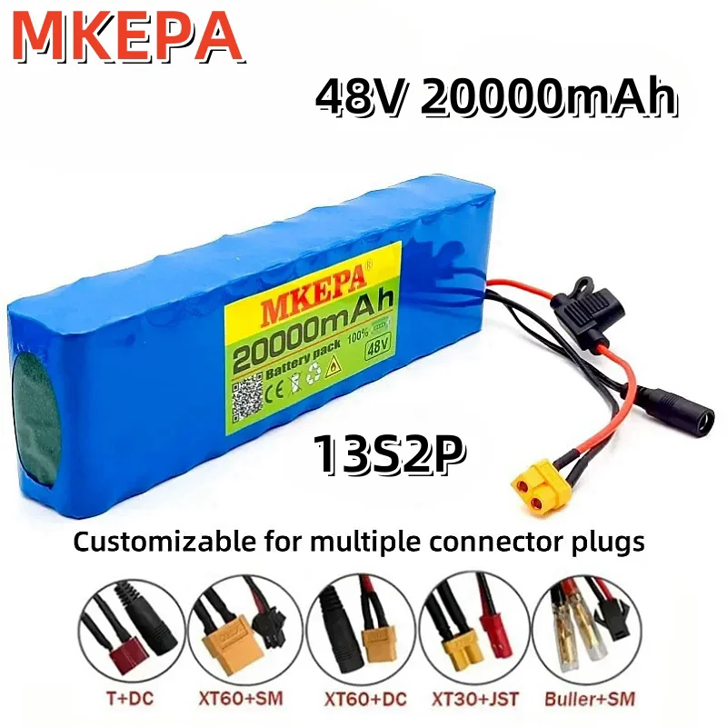 MKEPA Original Special offer For Electric Bike 48v 20000mAh 18650 Li-ion Battery Pack 13S2P Bike Conversion Kit Bafang 30A fuse