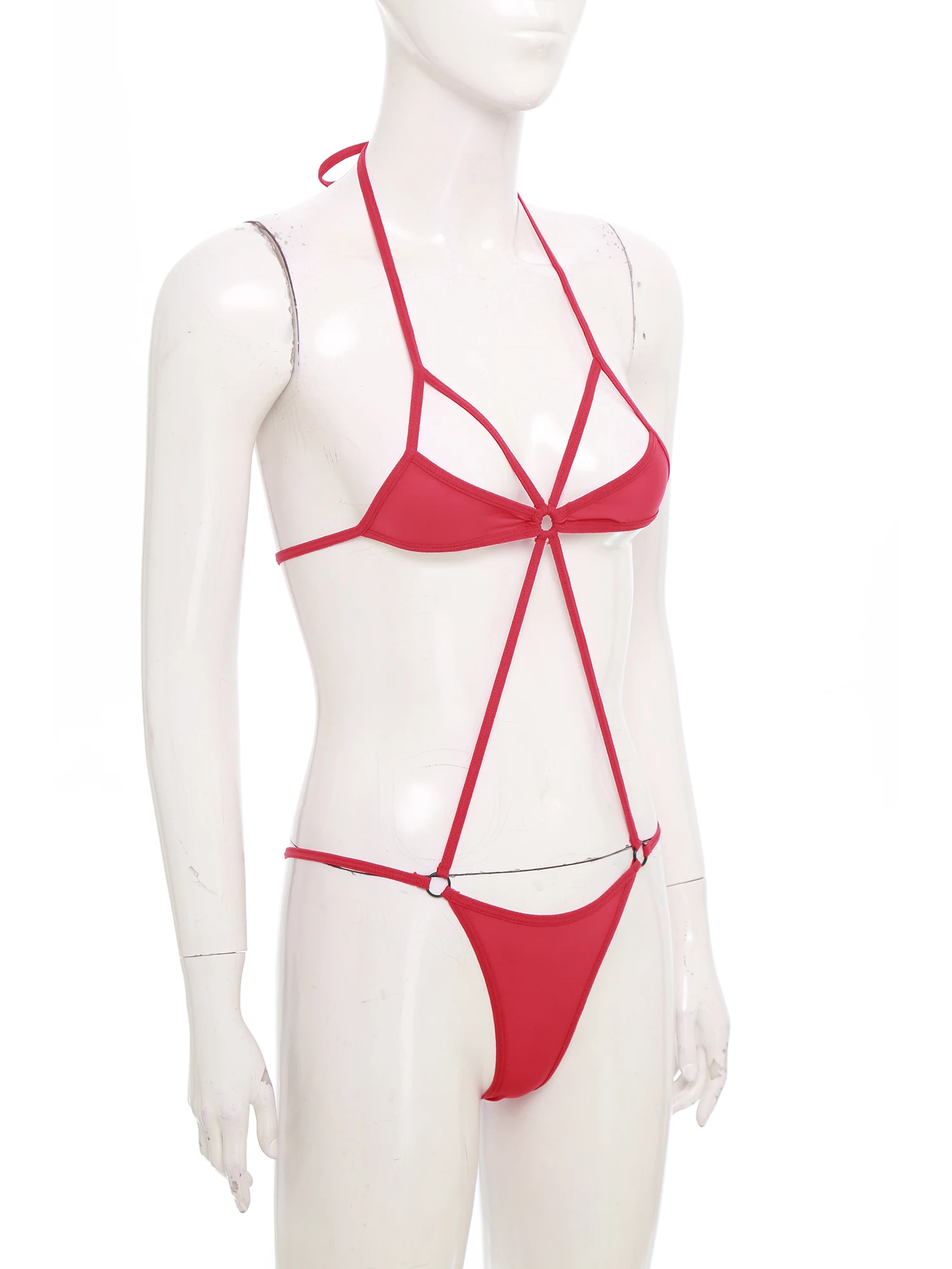 Costume da bagno donna micro bikini body scava fuori mini reggiseno halter backless T-back body costumi da bagno costume intero