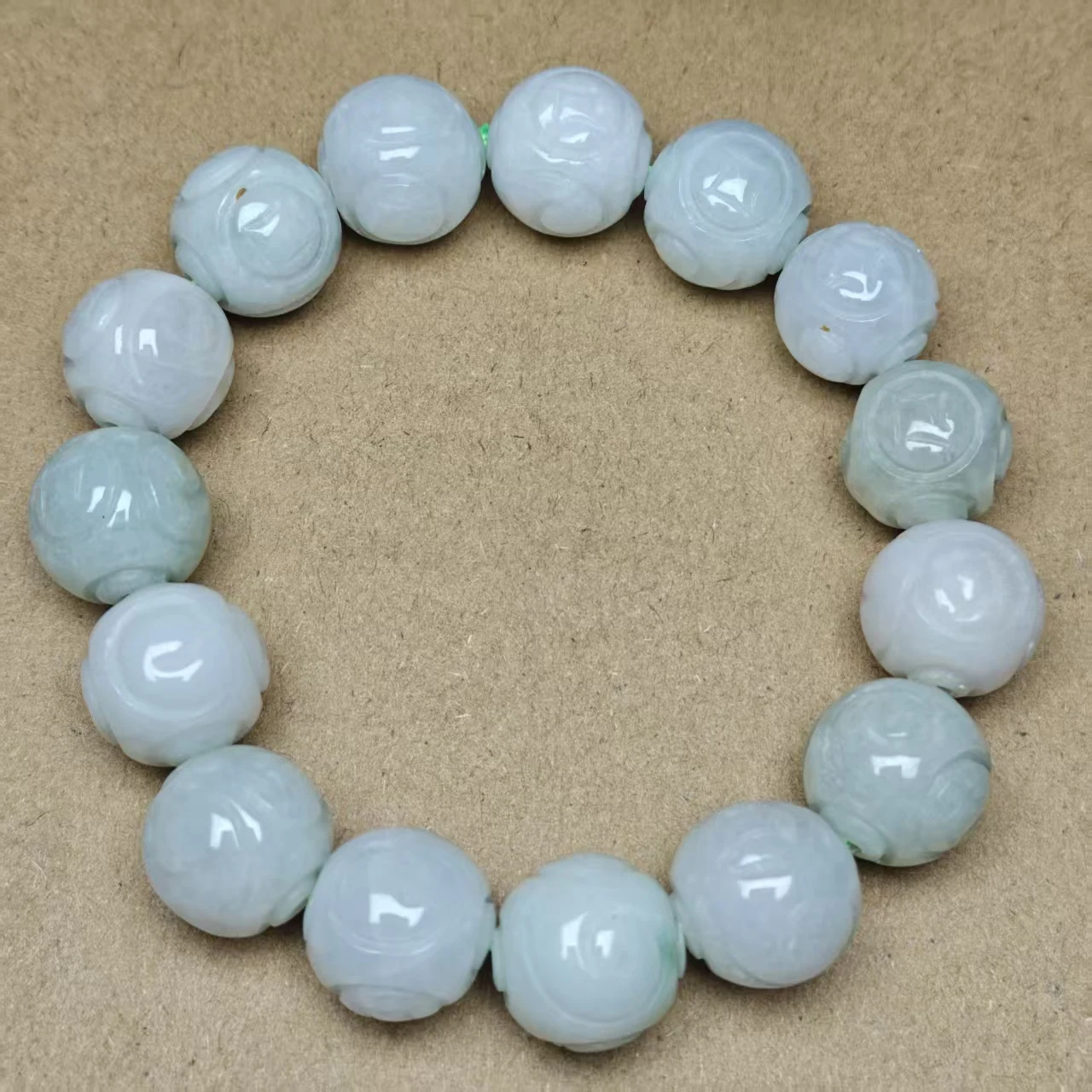 Xingyu Natürliche AAA Burma Jadeit Jade Ruyi Geschnitzte Perlen Armband Glatter Schmuck Mysteriöser Edelstein Geschenk – Detail 3
