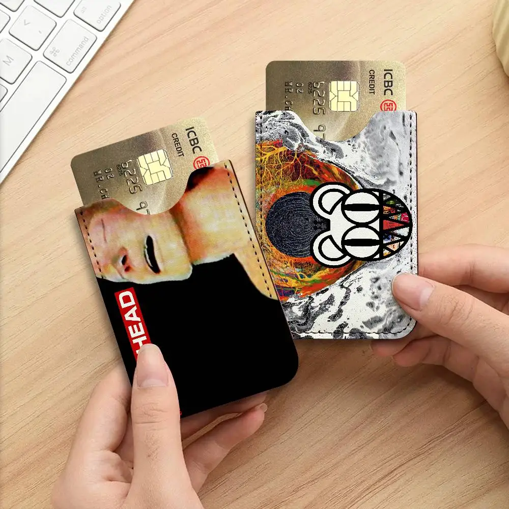 Rock Band R-Radiohead Music New Leather Card Small Retro Cowhide Coin Purse Men/Women Luxury Card Holder