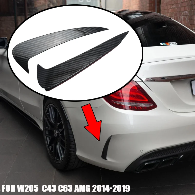 

Use For Mercedes-Benz Accessories C-Class W205 C43 C63 AMG 2014-2019 Rear Bumper Side Canard Splitter Air Vent Cover