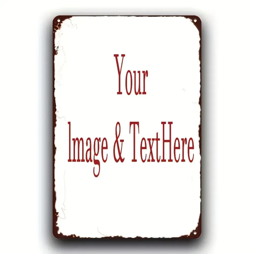 CIFbuy Rustic Metal Wall Plaque 8x12In, Custom Image Text Weatherproof Round Corner Pre‑Drilled Hole Wedding Home Decor