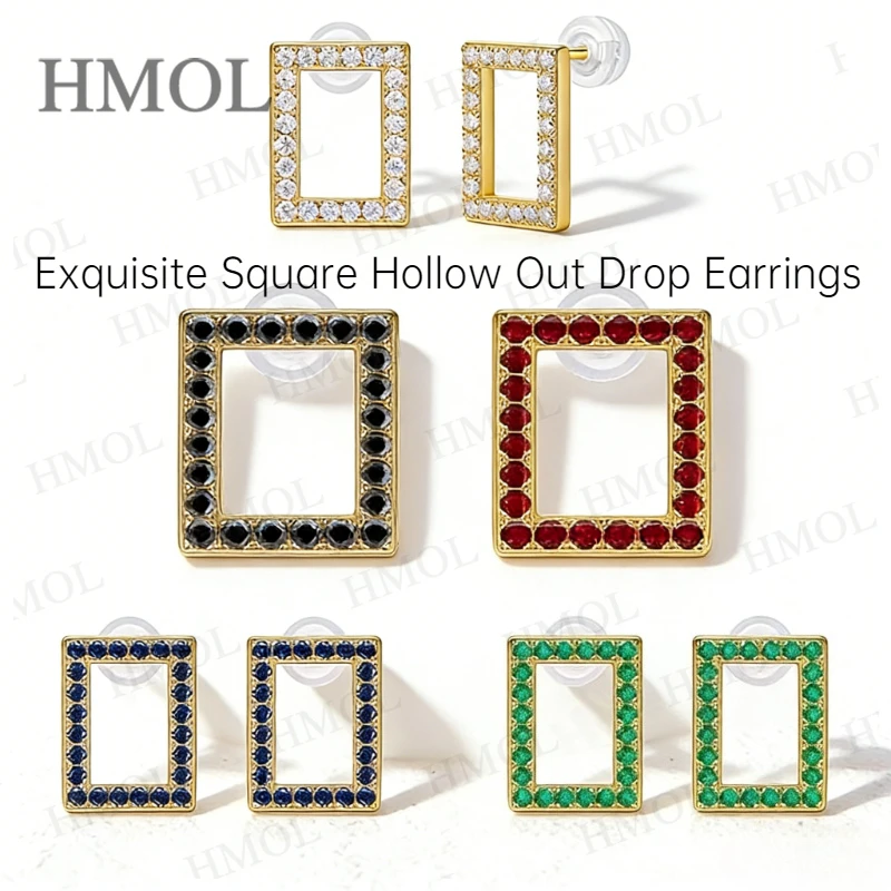 Moissanite Hoop Earrings Round Cut 925 Sterling Silver Minimalist Square Small Huggie Earrings Factory Direct Fine Jewelry