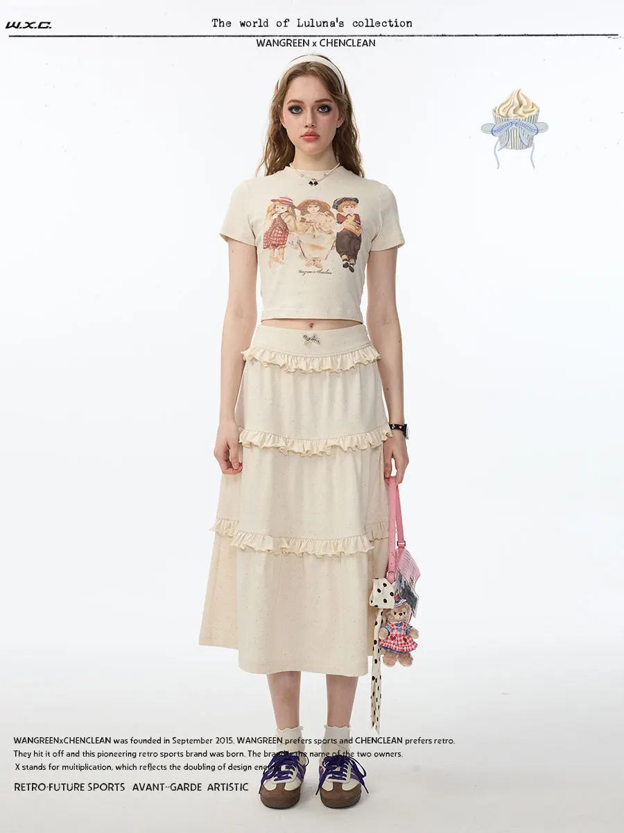 

Waneenchen Clean Antique Doll Holding Snas T-irt Women's Faion Summer 2024 Cotton 00% Vintage Sle aphic Tee