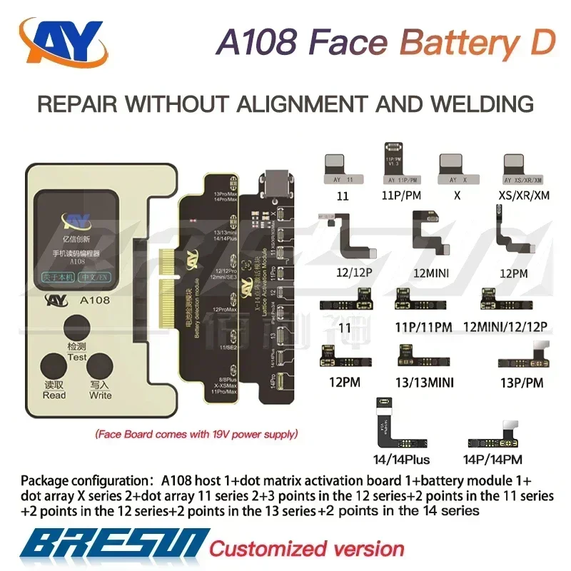 AY A108 Dot Matrix Repair Cable iPhone X/XR/XS/11/12/13/14 Pro Max Mini Dot Projector Read Write Dot Matrix Face ID Repair Flex