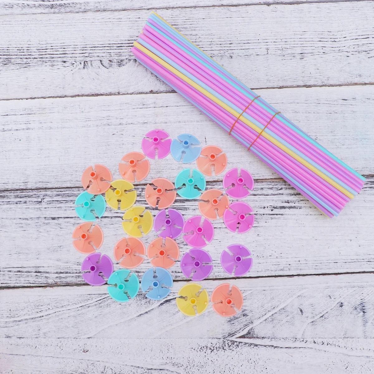 

100Pcs Balloon Stick Stand 42Cm Colorful PP Reusable Support Holder for Wedding Birthday Baby Shower Party Decoration Desktop