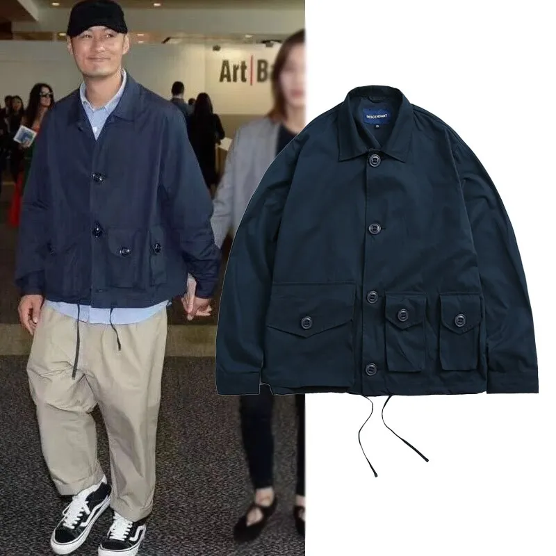 

Trendy Japanese Brand MDNS Windproof Autumn Winter Jaet for Young Men with Multiple kets Faionable Workwear Sle