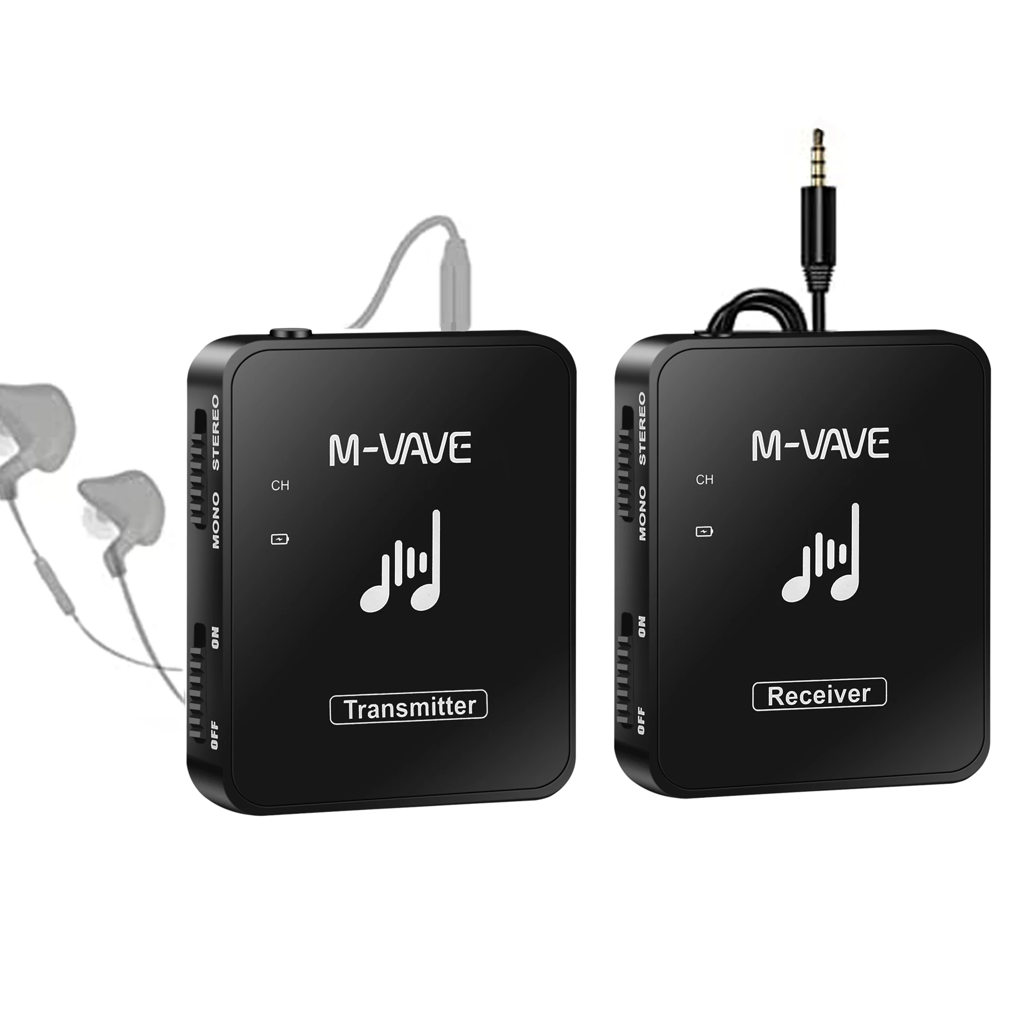 M-Vave MS-1 Wireless in-Ear Monitor System Transmitter Receiver M8 Wp-10 2.4G Stereo Wireless Transmission Headphone Earphone