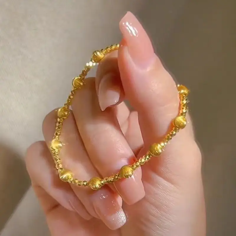 AU999 24K الذهب المرأة القط - سلسلة العين |   3D cat's - خرز عين مع ذهبي لامع، ألماس - مجموعة، رائعة وميمونة