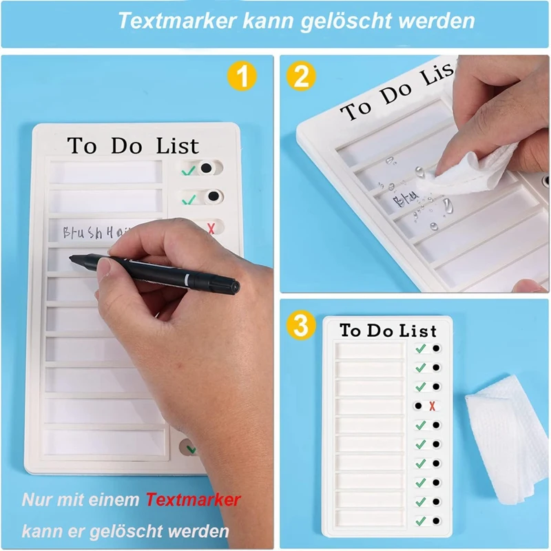 4 ชิ้น To Do List Board Dry Erase Memo List Board Chore Chart RV List Board 10 กระดาษลบแห้ง