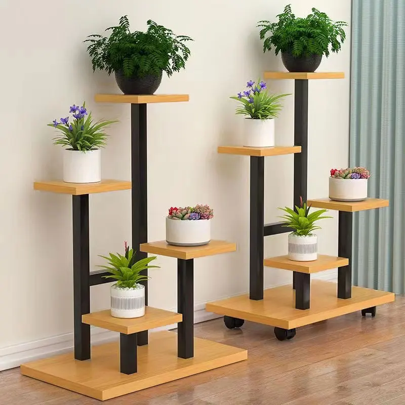 Ultra Extra Large Premium Sturdy Iron Rolling Flower Pot Stand, Multi-Tier Plant Shelf with Wheels for Living Room, Balcony Home