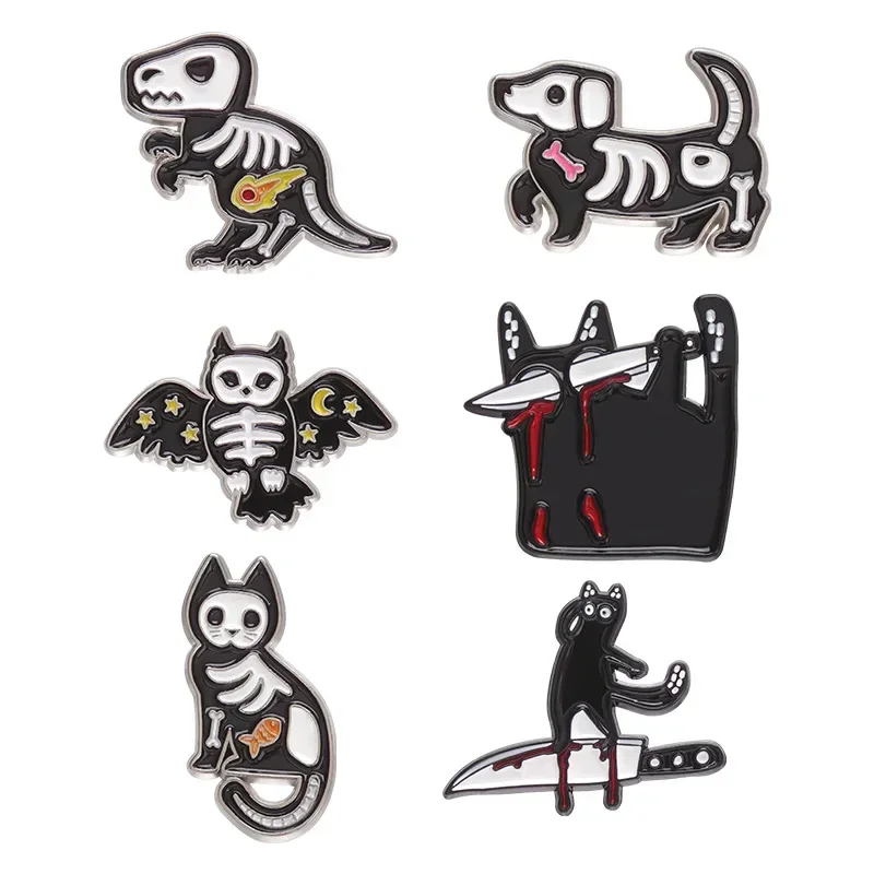 Enamel Pins Alloy Halloween Brooch with Exquisite Design Animal Paint Badge Personalized Pendant Badges Metal Jewelry Brooches