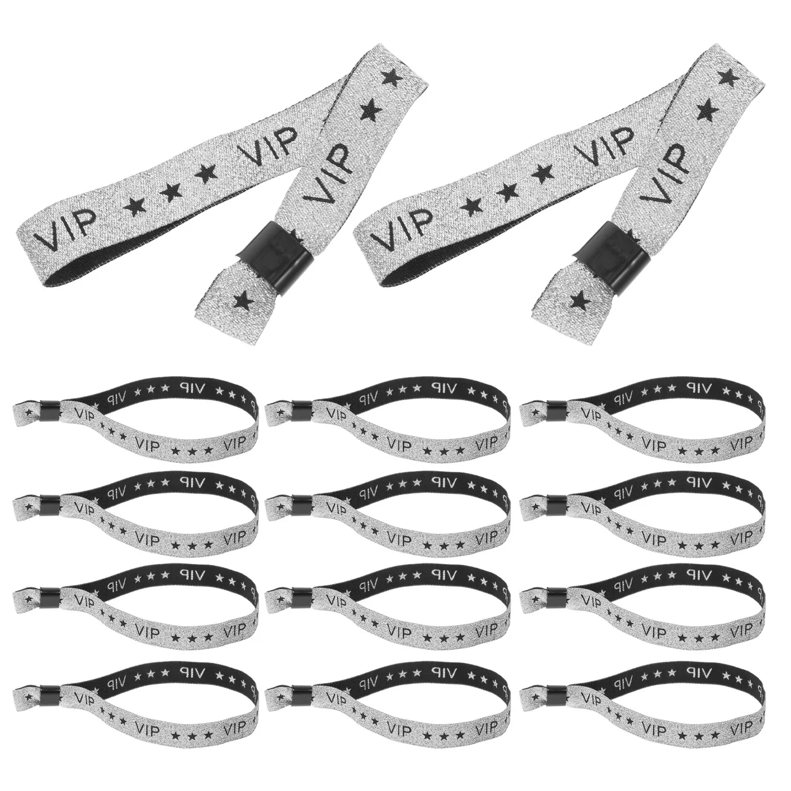100Pcs Vip Event Wristbands Fabric Silver Party Festival Concert Admission Identification Bracelets Vip Event Wristbands