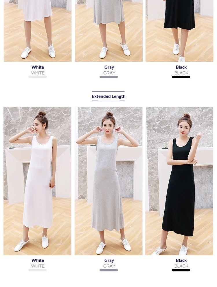 1 40 Momme Modal Sommer-Midikleid für Damen Ärmelloses Locker Sitzendes Tanktop-Kleid Lässiges Layering-Slip-Kleid – Detail 9