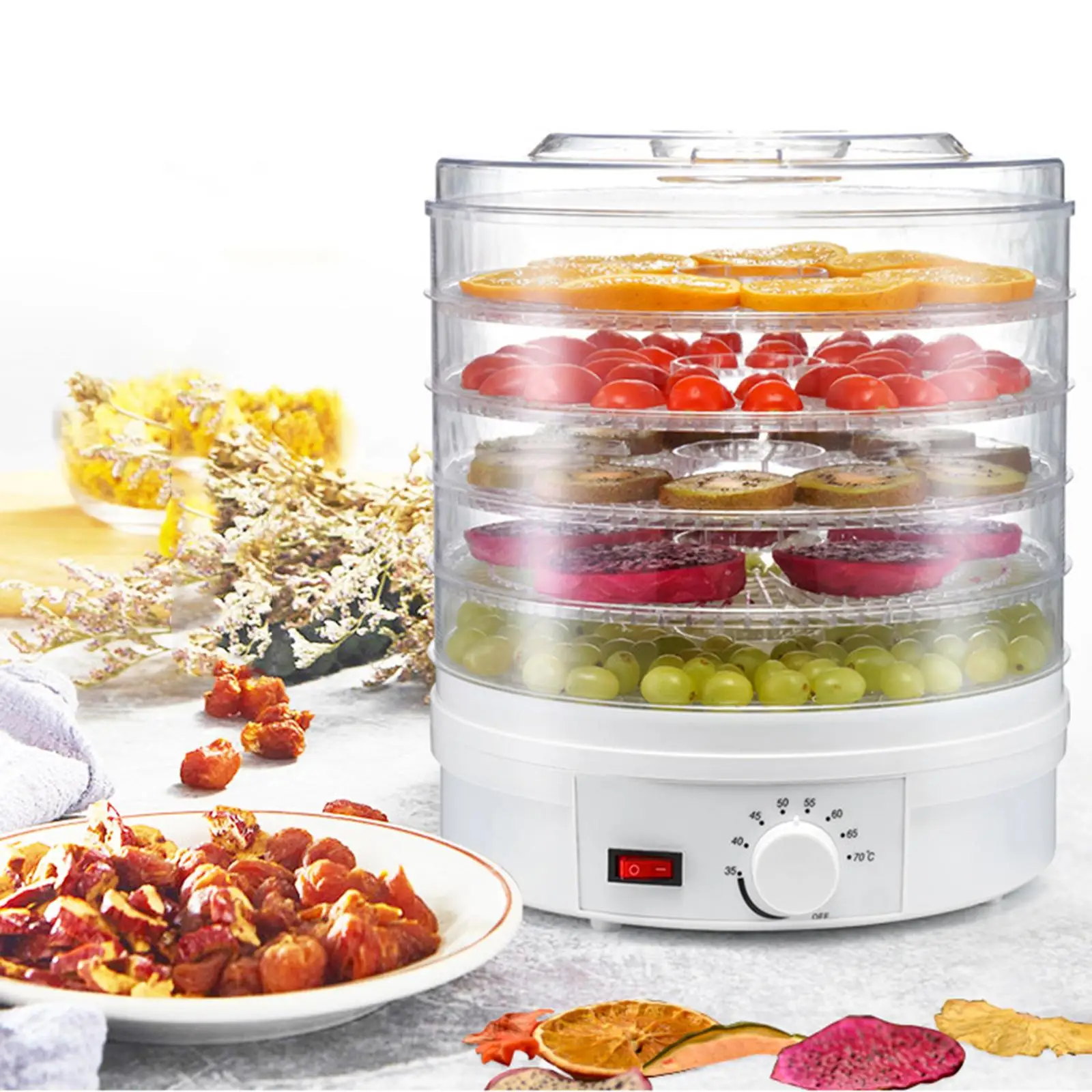 Food Dehydrator Machine 220 V 5-Layer Temperature Control Adjustable Temperature