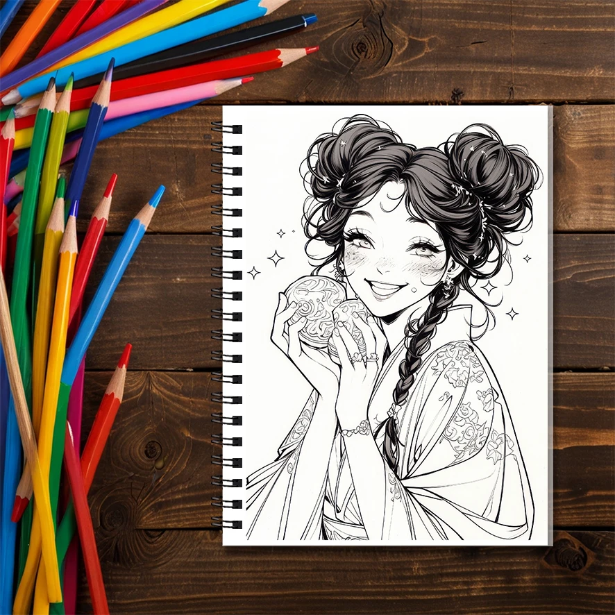 Anime Divas Adult Coloring Book - 8.3x 11.2 Inch 22 Page Coloring Book - Helps Reduce Stress and Ease Emotions