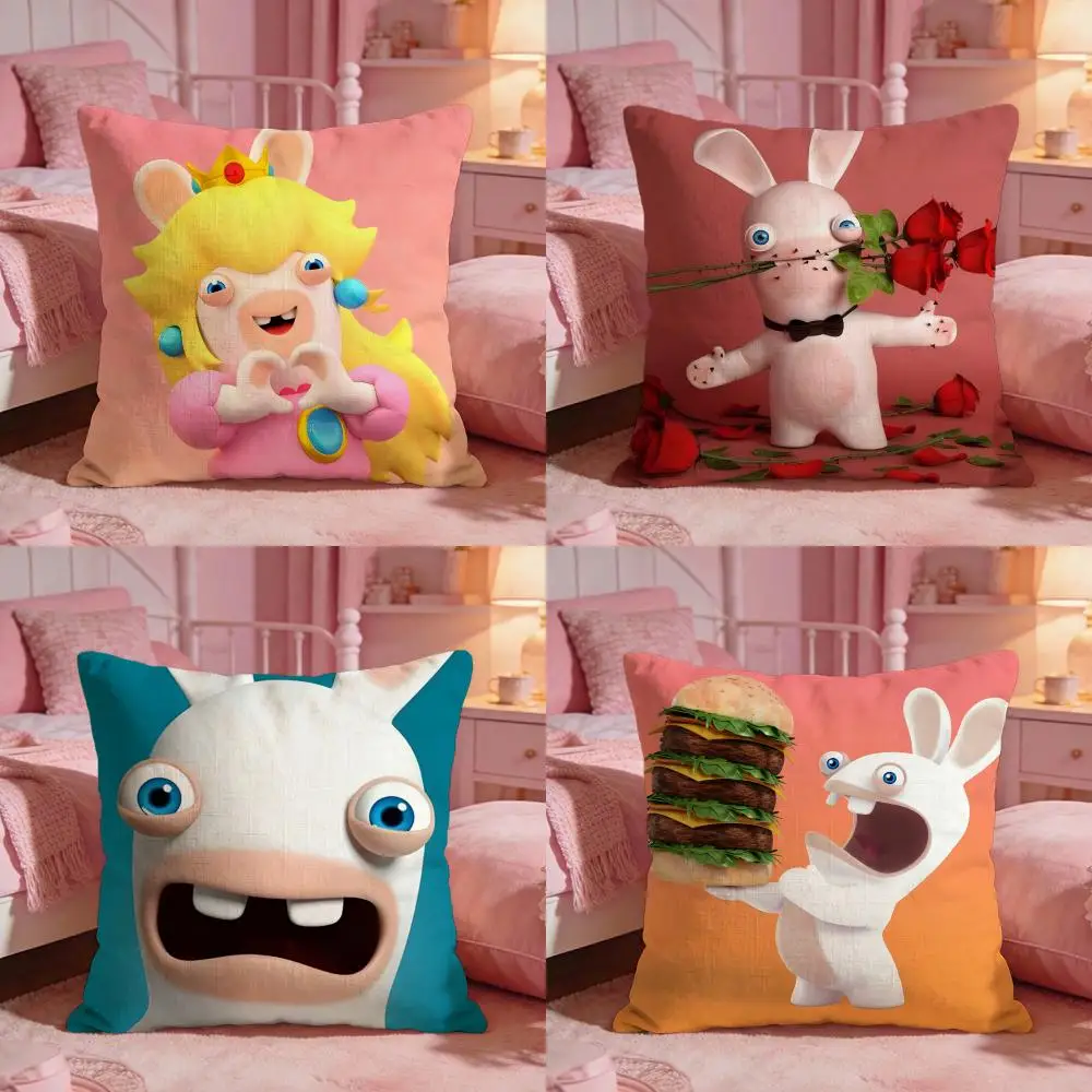 

Чехол для подушки Rabbids I-Invasions в стиле аниме, премиальный комфортный двусторонний чехол для подушки — дизайн «два в одном» для любой комнаты и салона автомобиля