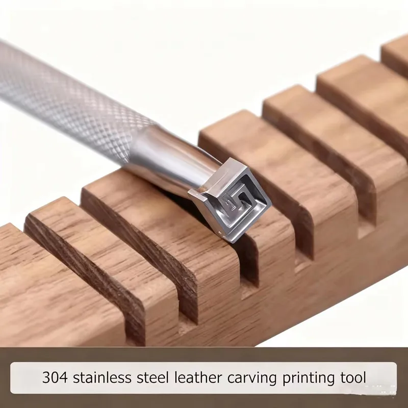 

HW08 Греческий ключевой штамп 8,5x7,5 мм - инструмент из нержавеющей стали 304 с геометрическим узором для изделий из кожи | Линейная форма для тиснения Meander