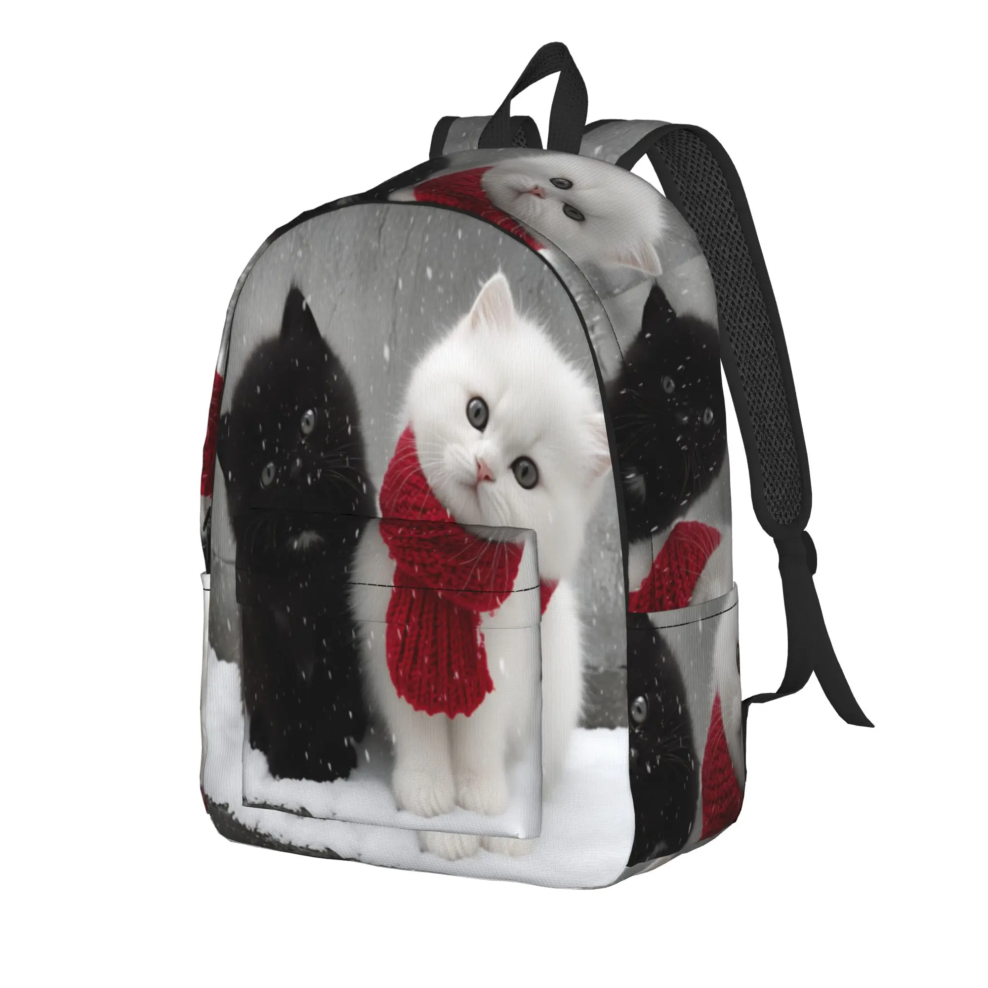 Cute Kitten in Hoodie (4) Backpack  Sport Backpacks Men Pretty School Bags Colorful Durable Rucksack