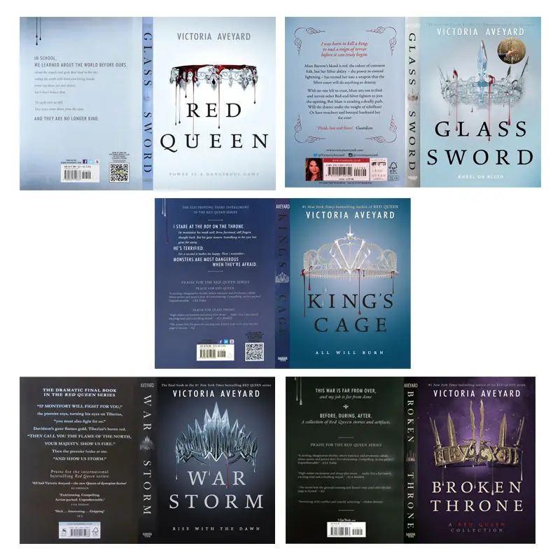 Red Queen 1-5 Red Queen English novel Youth Historical Romance Novel English Paper Books