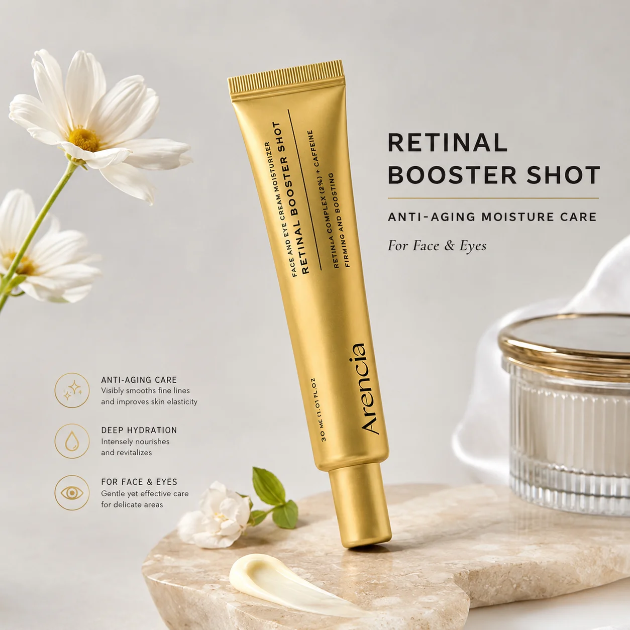 30ml Retinal Booster Shot Cream 2% Retinal Complex Firming Moisturizer Smooth Fine Lines Refine Pores Face Eye Daily Skin Care