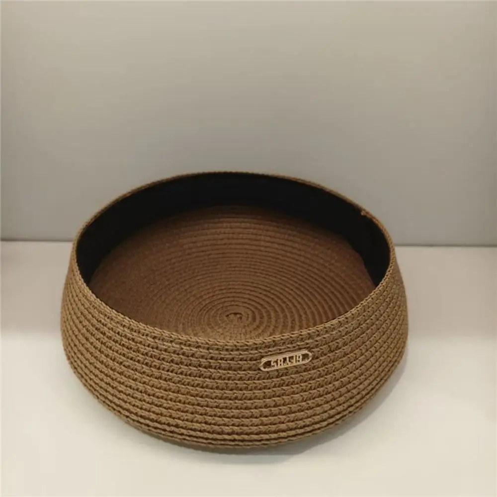 New Solid Women's Straw Pillbox Hat Round Shape Structured Crown Round Dress Hat Vintage Style Women Sun Hat Daily Outfits